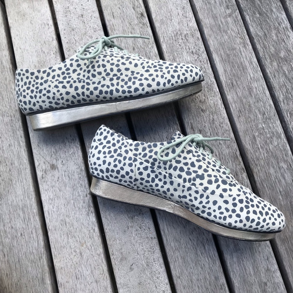 GREY CITY leopard spotted metallic platform shoes 8.5 🐝